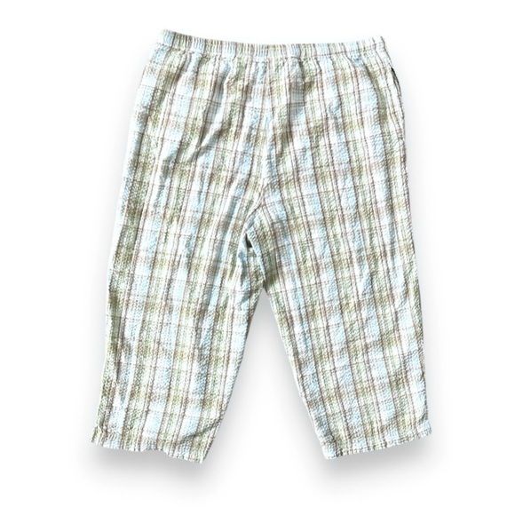 Vintage Blair Pastel Plaid Capri Cropped Pants Womens Size Medium Summer Coastal - Picture 2 of 15